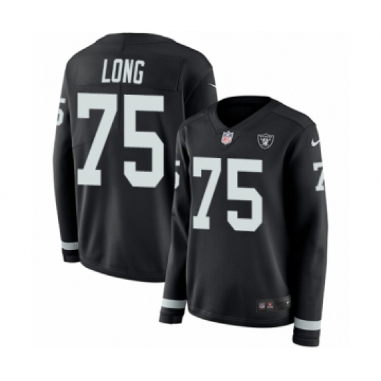 Women's Nike Oakland Raiders 75 Howie Long Limited Black Therma Long Sleeve NFL Jersey