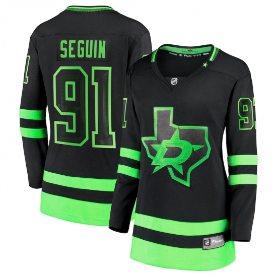 Women's Dallas Stars 91 Tyler Seguin Fanatics Branded Black 2020-21 Alternate Premier Breakaway Player Jersey