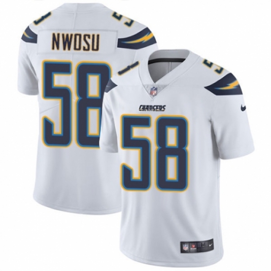 Youth Nike Los Angeles Chargers 58 Uchenna Nwosu White Vapor Untouchable Limited Player NFL Jersey
