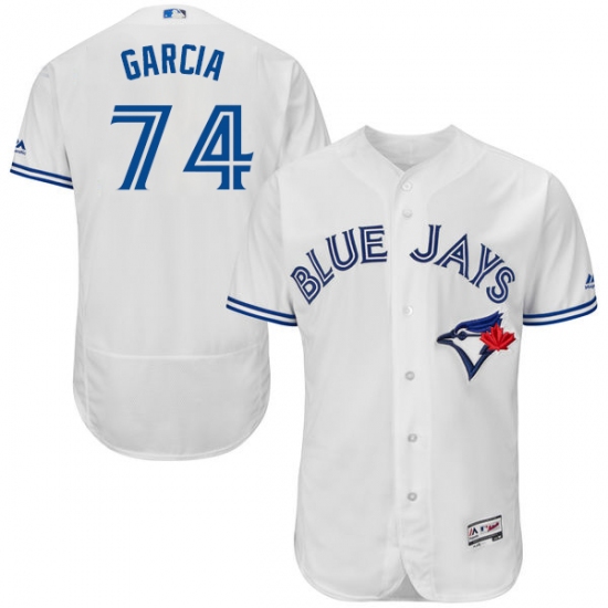 Men's Majestic Toronto Blue Jays 74 Jaime Garcia White Home Flex Base Authentic Collection MLB Jersey