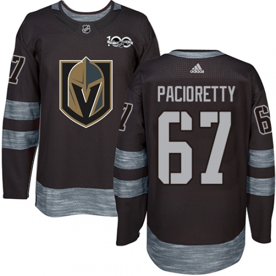 Men's Adidas Vegas Golden Knights 67 Max Pacioretty Authentic Black 1917-2017 100th Anniversary NHL Jersey