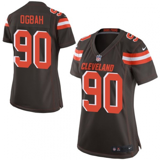 Women's Nike Cleveland Browns 90 Emmanuel Ogbah Game Brown Team Color NFL Jersey