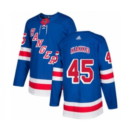 Men's New York Rangers 45 Kaapo Kakko Authentic Royal Blue Home Hockey Jersey