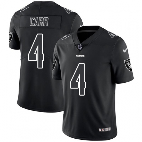 Men's Nike Oakland Raiders 4 Derek Carr Limited Black Rush Impact NFL Jersey