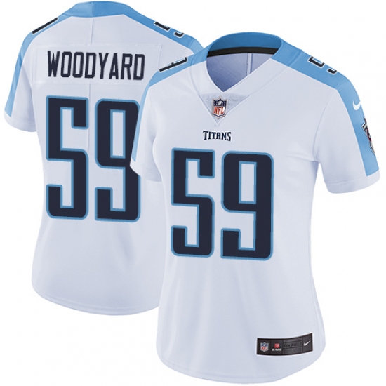 Women's Nike Tennessee Titans 59 Wesley Woodyard White Vapor Untouchable Limited Player NFL Jersey