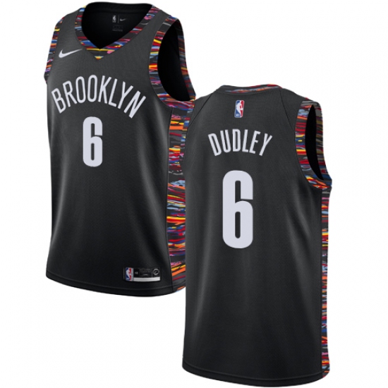 Women's Nike Brooklyn Nets 6 Jared Dudley Swingman Black NBA Jersey - 201819 City Edition