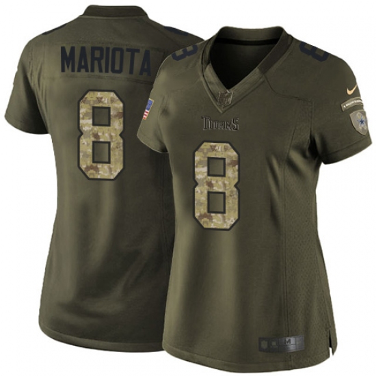 Women's Nike Tennessee Titans 8 Marcus Mariota Elite Green Salute to Service NFL Jersey