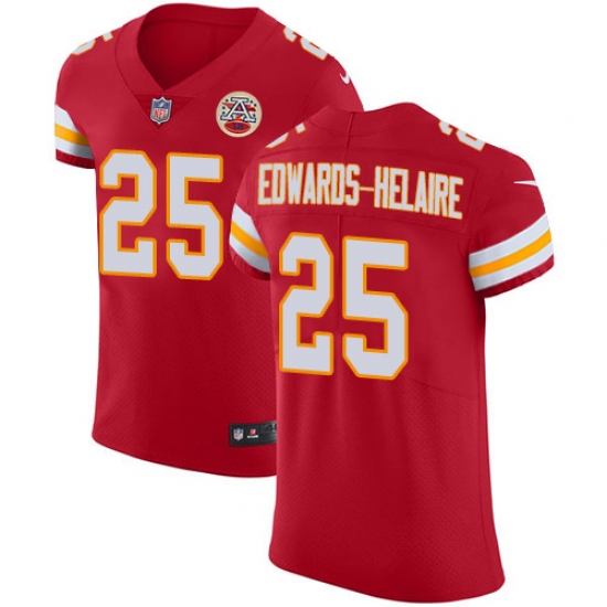 Men's Kansas City Chiefs 25 Clyde Edwards-Helaire Red Team Color Stitched Vapor Untouchable Elite Jersey