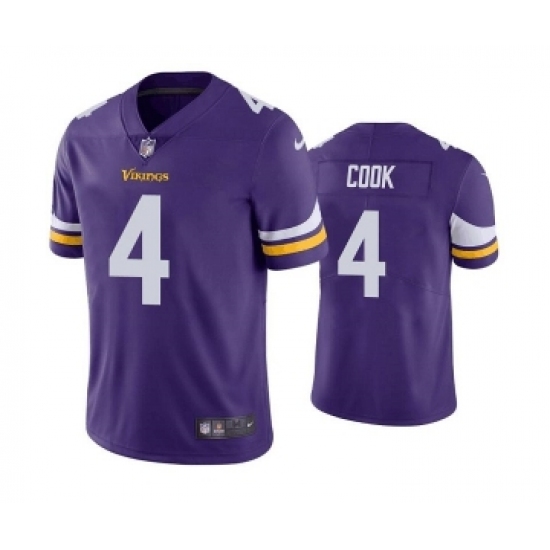 Men's Minnesota Vikings 4 Dalvin Cook Purple Vapor Untouchable Stitched Jersey