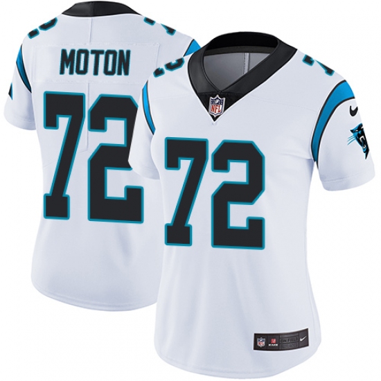 Women's Nike Carolina Panthers 72 Taylor Moton White Vapor Untouchable Limited Player NFL Jersey