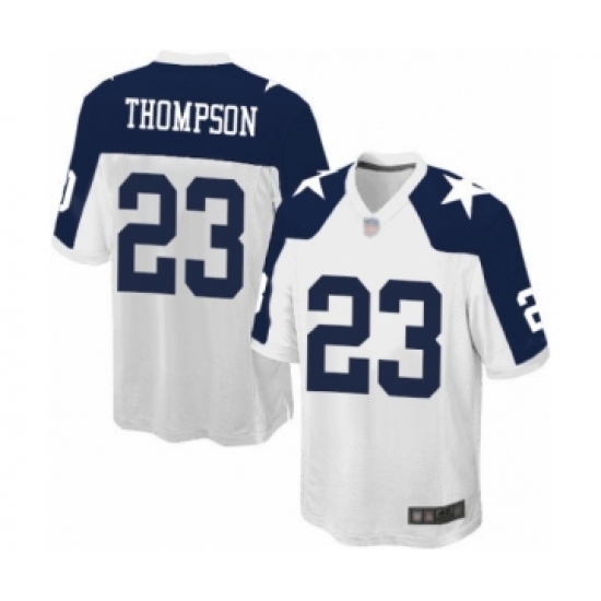 Men's Dallas Cowboys 23 Darian Thompson Game White Throwback Alternate Football Jerseyey