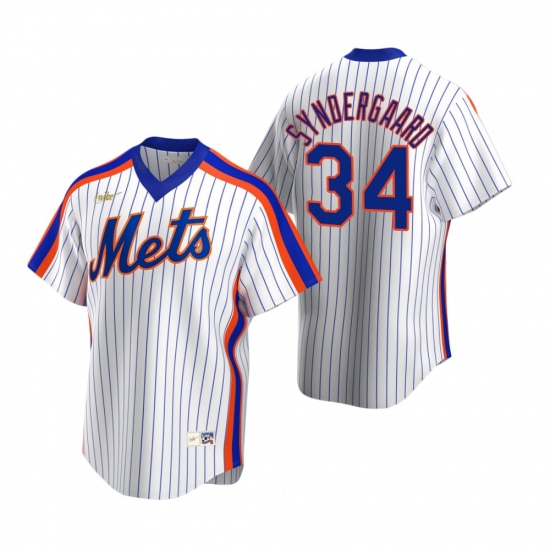 Men's Nike New York Mets 34 Noah Syndergaard White Cooperstown Collection Home Stitched Baseball Jersey