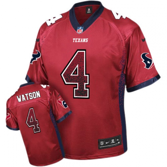 Men's Nike Houston Texans 4 Deshaun Watson Elite Red Drift Fashion NFL Jersey