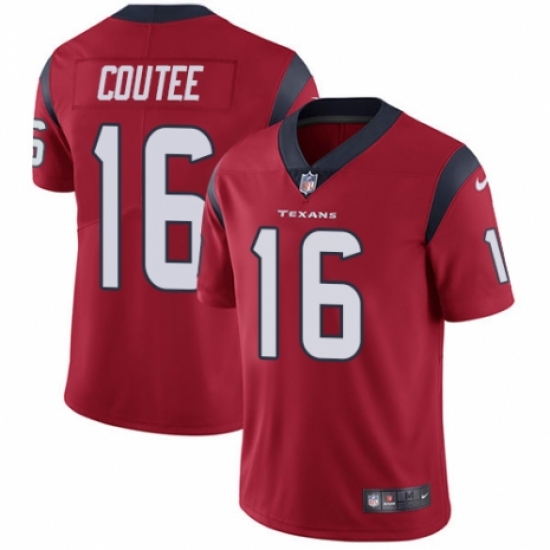 Men's Nike Houston Texans 16 Keke Coutee Red Alternate Vapor Untouchable Limited Player NFL Jersey