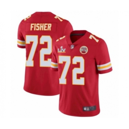 Men'sKansas City Chiefs 72 Eric Fisher Red 2021 Super Bowl LV Jersey