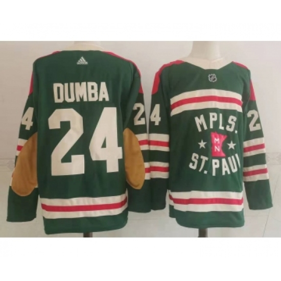 Men's Minnesota Wild 24 Matt Dumba Green 2022 Winter Classic Adidas Stitched NHL Jersey