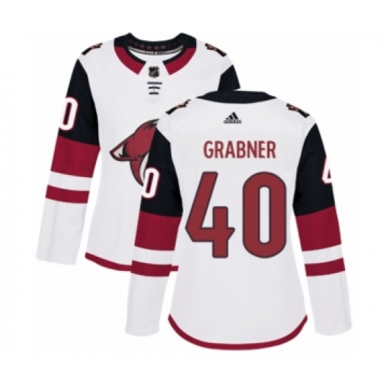 Women's Adidas Arizona Coyotes 40 Michael Grabner Authentic White Away NHL Jersey