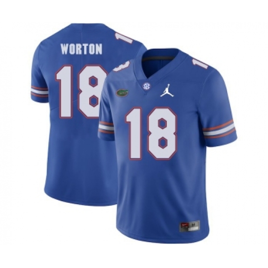 Florida Gators 18 C.J. Worton Blue College Football Jersey