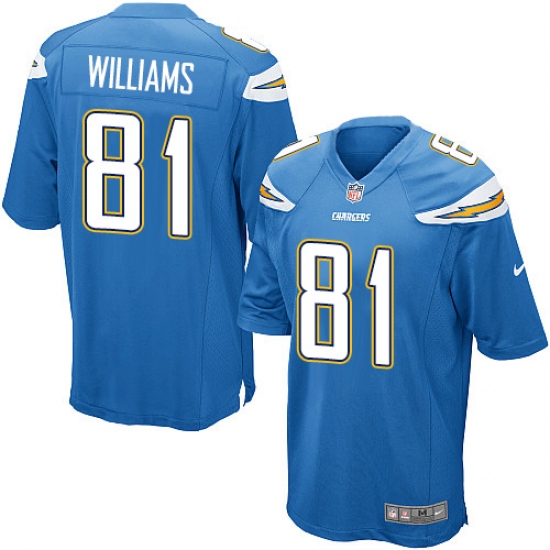 Men's Nike Los Angeles Chargers 81 Mike Williams Game Electric Blue Alternate NFL Jersey