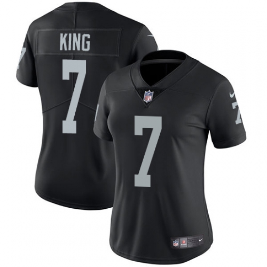 Women's Nike Oakland Raiders 7 Marquette King Black Team Color Vapor Untouchable Limited Player NFL Jersey