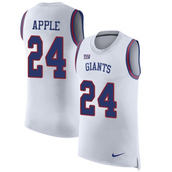 Men's Nike New York Giants 24 Eli Apple Limited White Rush Player Name & Number Tank Top NFL Jersey