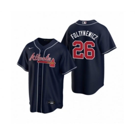 Women Atlanta Braves 26 Mike Foltynewicz Nike Navy 2020 Replica Alternate Jersey