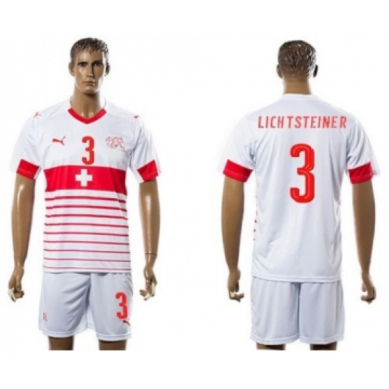 Switzerland 3 Lichtsteiner Away Soccer Country Jersey