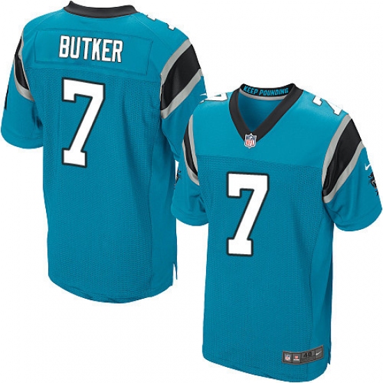 Men's Nike Carolina Panthers 7 Harrison Butker Elite Blue Alternate NFL Jersey