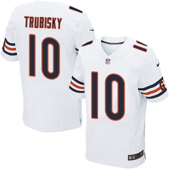 Men's Nike Chicago Bears 10 Mitchell Trubisky Elite White NFL Jersey