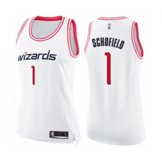 Women's Washington Wizards 1 Admiral Schofield Swingman White Pink Fashion Basketball Jersey