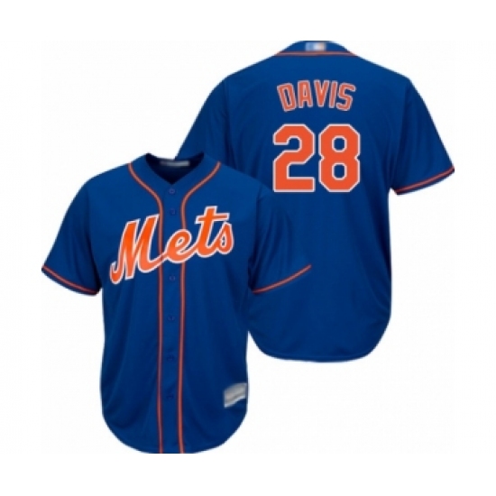 Youth New York Mets 28 J.D. Davis Authentic Royal Blue Alternate Home Cool Base Baseball Player Jersey