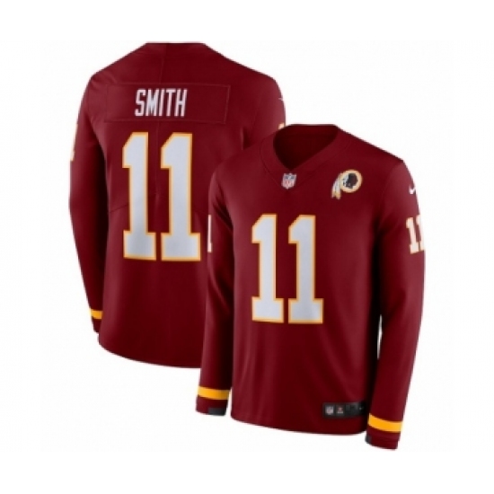 Men's Nike Washington Redskins 11 Alex Smith Limited Burgundy Therma Long Sleeve NFL Jersey