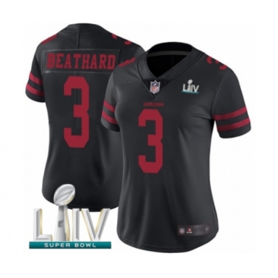 Women's San Francisco 49ers 3 C. J. Beathard Black Vapor Untouchable Limited Player Super Bowl LIV Bound Football Jersey