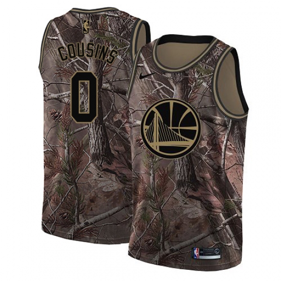 Men's Nike Golden State Warriors 0 DeMarcus Cousins Camo NBA Swingman Realtree Collection Jersey