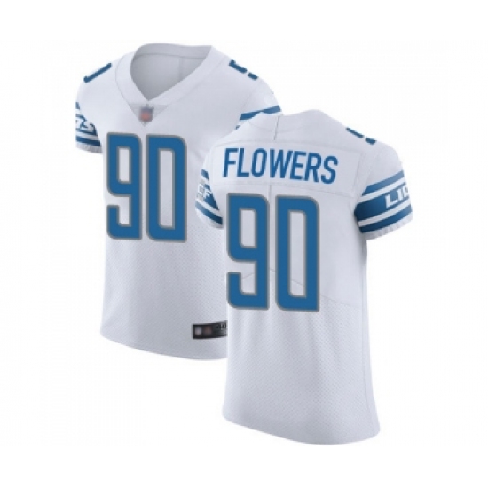 Men's Detroit Lions 90 Trey Flowers White Vapor Untouchable Elite Player Football Jersey