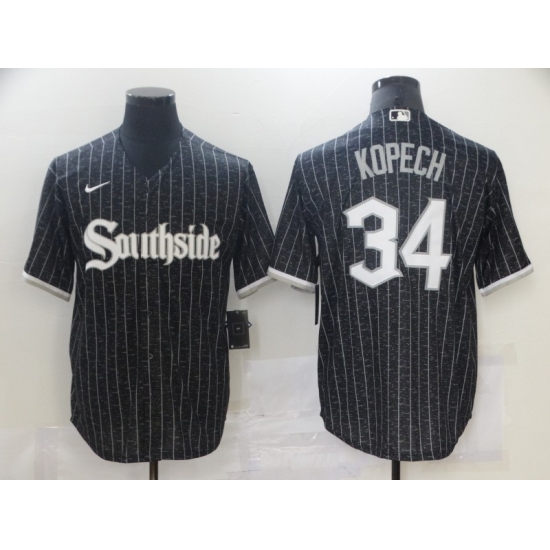 Men's Nike White Sox Southside 34 Michael Kopech Black City Connect Authentic Jersey