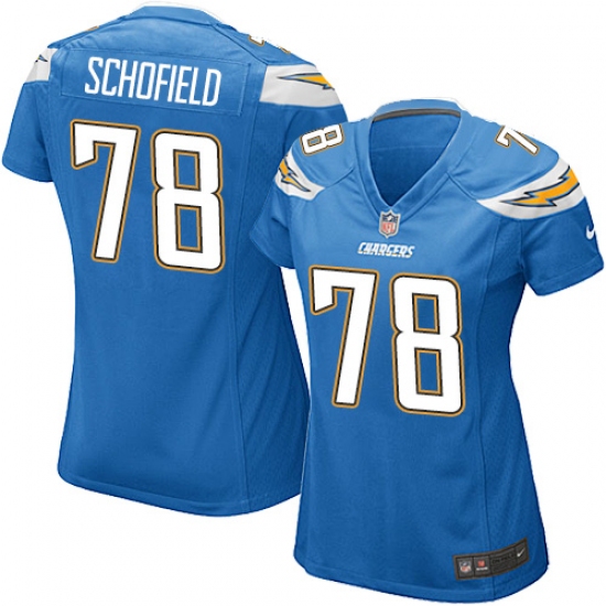 Women's Nike Los Angeles Chargers 78 Michael Schofield Game Electric Blue Alternate NFL Jersey