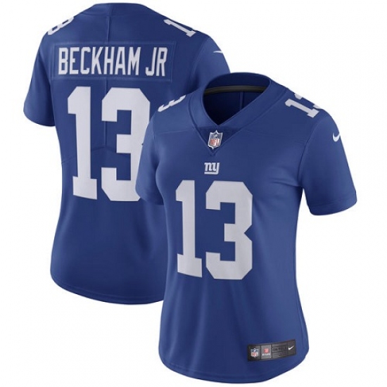 Women's Nike New York Giants 13 Odell Beckham Jr Royal Blue Team Color Vapor Untouchable Limited Player NFL Jersey