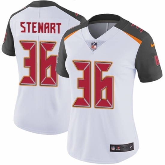 Women's Nike Tampa Bay Buccaneers 36 M.J. Stewart White Vapor Untouchable Limited Player NFL Jersey