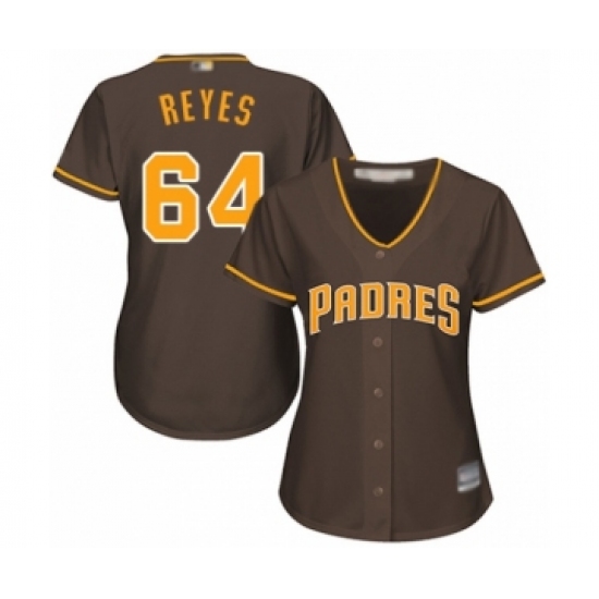 Women's San Diego Padres 64 Gerardo Reyes Authentic Brown Alternate Cool Base Baseball Player Jersey