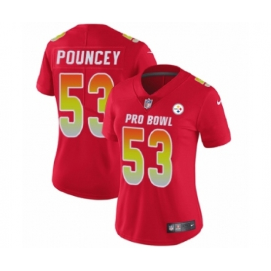 Women's Nike Pittsburgh Steelers 53 Maurkice Pouncey Limited Red AFC 2019 Pro Bowl NFL Jersey