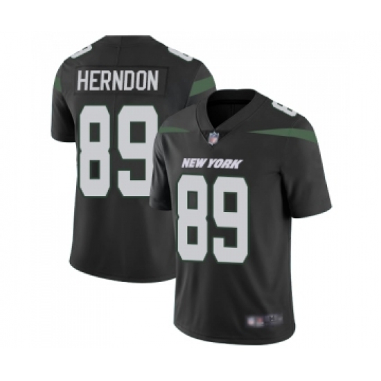 Youth New York Jets 89 Chris Herndon Black Alternate Vapor Untouchable Limited Player Football Jersey