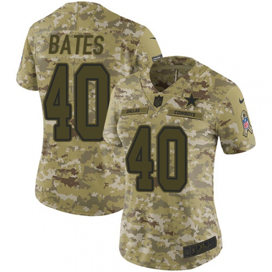 Women's Nike Dallas Cowboys 40 Bill Bates Limited Camo 2018 Salute to Service NFL Jersey