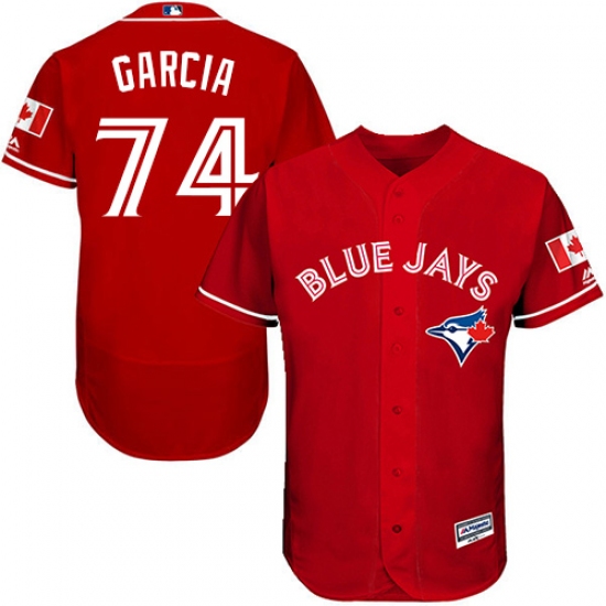 Men's Majestic Toronto Blue Jays 74 Jaime Garcia Scarlet Alternate Flex Base Authentic Collection Alternate MLB Jersey