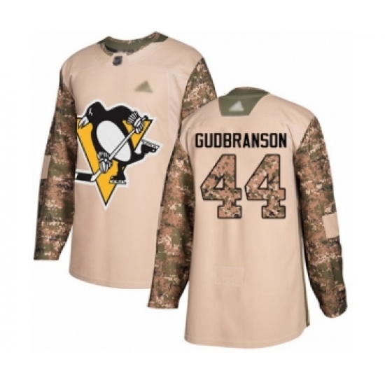Men's Pittsburgh Penguins 44 Erik Gudbranson Authentic Camo Veterans Day Practice Hockey Jersey