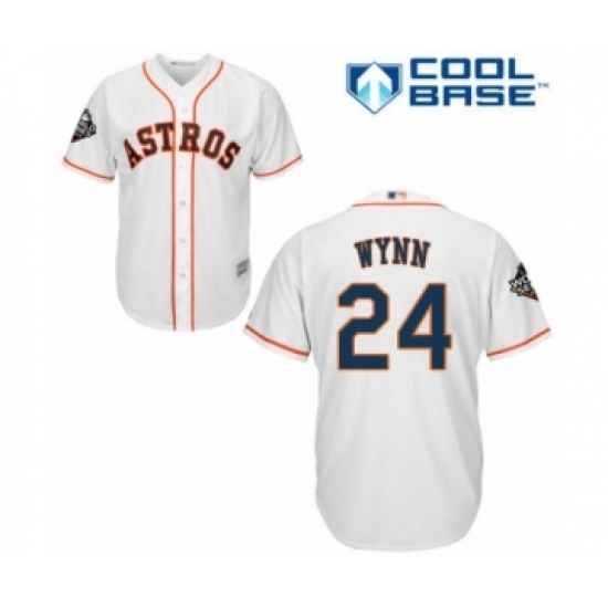 Youth Houston Astros 24 Jimmy Wynn Authentic White Home Cool Base 2019 World Series Bound Baseball Jersey