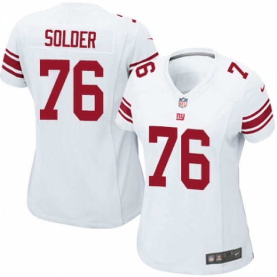 Women's Nike New York Giants 76 Nate Solder Game White NFL Jersey