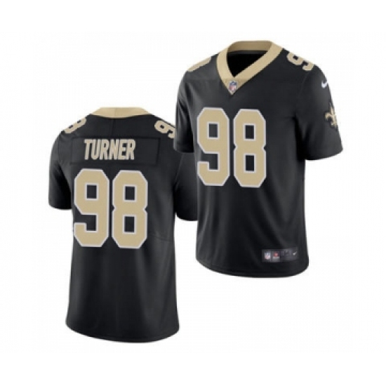 Men's New Orleans Saints 98 Payton Turner 2021 Football Draft Black Limited Jersey