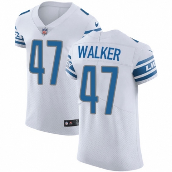 Men's Nike Detroit Lions 47 Tracy Walker White Vapor Untouchable Elite Player NFL Jersey