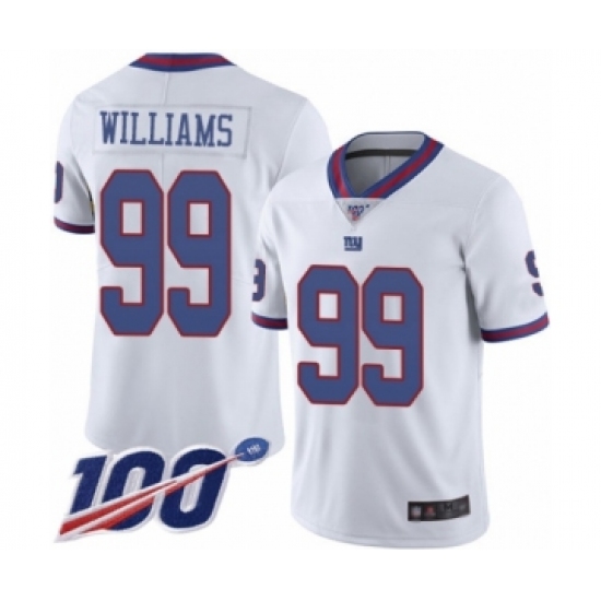 Men's New York Giants 99 Leonard Williams Limited White Rush Vapor Untouchable 100th Season Football Jersey